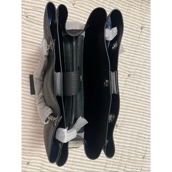 Emporio Armani Palmellato Leather-Effect Shopper Bag with Eagle Charm - Picture 12 of 16